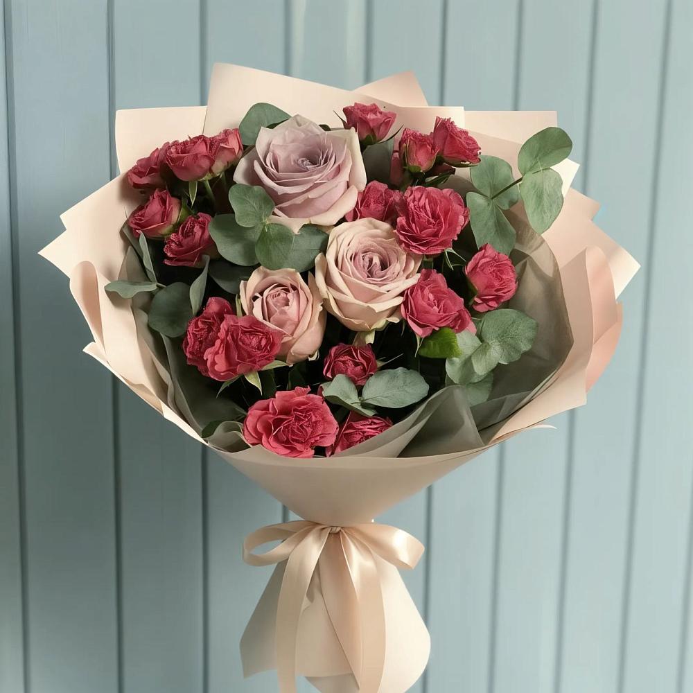 Букет цветов из: Гвоздики и Розы в Красноярском