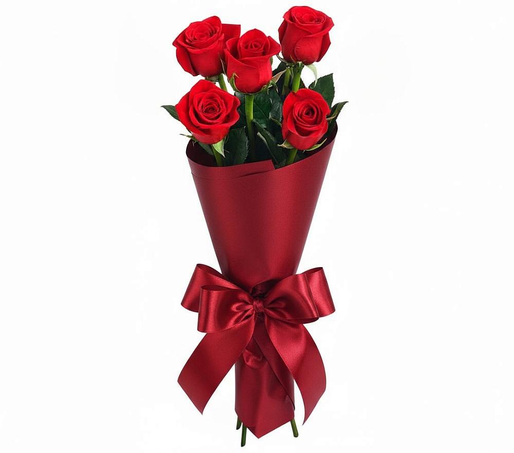 Букет 5 Красных роз Эдлесс Лав в Красноярском