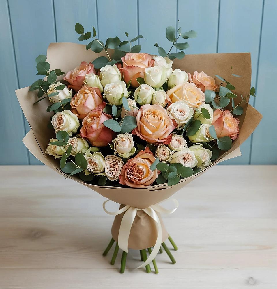 Букет цветов из: Альстромерии и Розы в Красноярском