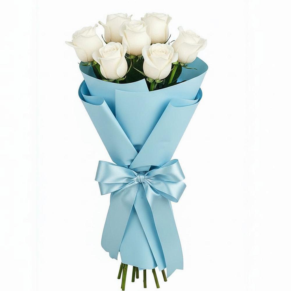 Букет 7 белых роз Проуд в Красноярском