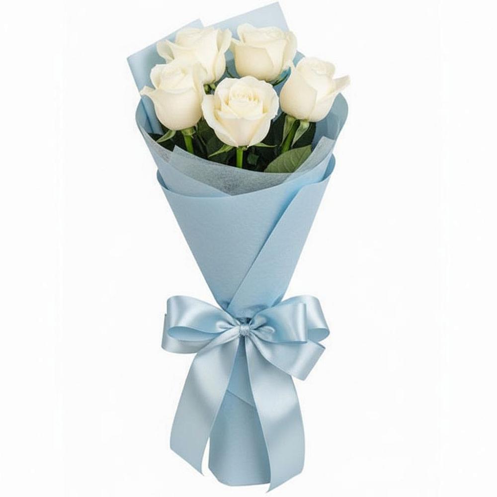 Букет 5 Белых роз Проуд в Красноярском