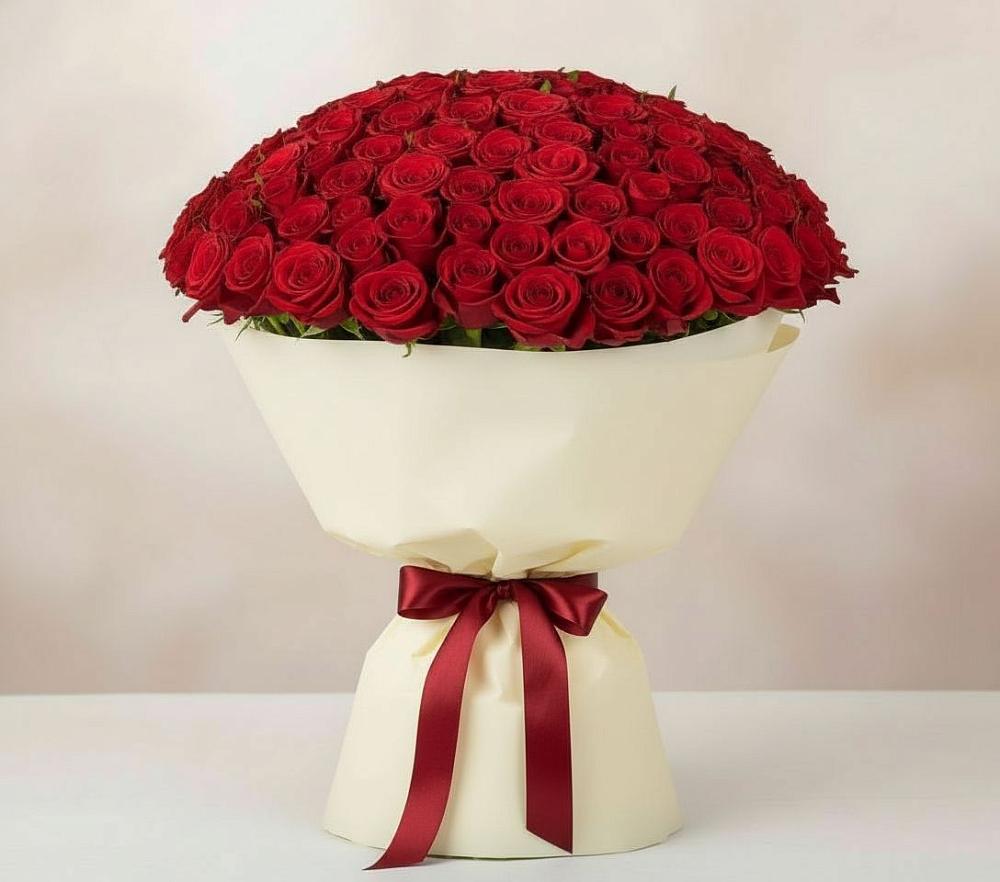 Букет 101 Красная роза Милано в Красноярском