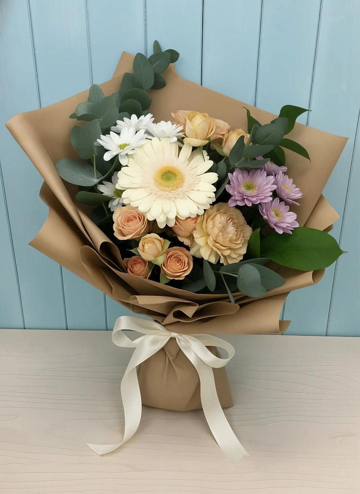 Букет цветов из: Герберы и Хризантемы в Красноярском