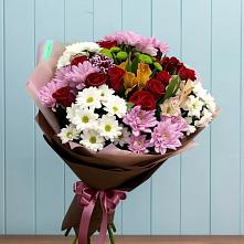 Букет цветов из:  Розы, Хризантемы и Альстромерии #REPLACE_PRED# Красноярском