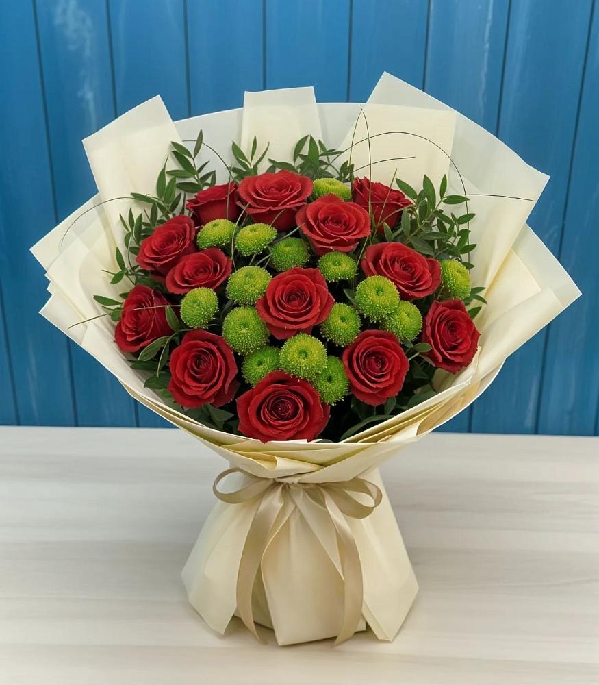 Букет цветов из: Розы и Хризантемы в Красноярском